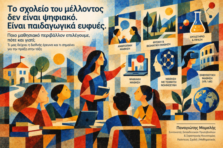 Νέο άρθρο του Π. Μαμαλή για το Παρατηρητήριο Τεχνητής Νοημοσύνης της ΟΙΕΛΕ: “Το σχολείο του μέλλοντος δεν είναι ψηφιακό, είναι παιδαγωγικά ευφυές”